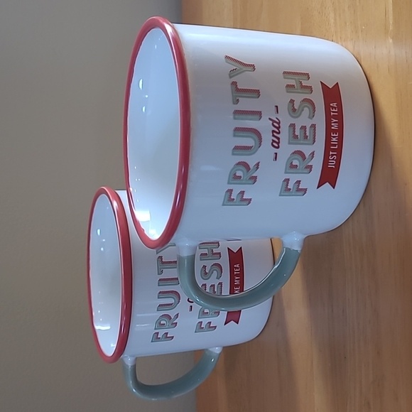 JAMIE OLIVER "Fruity and Fresh Just Like My Tea" Set Of 2 Ceramic Mugs - Picture 6 of 16